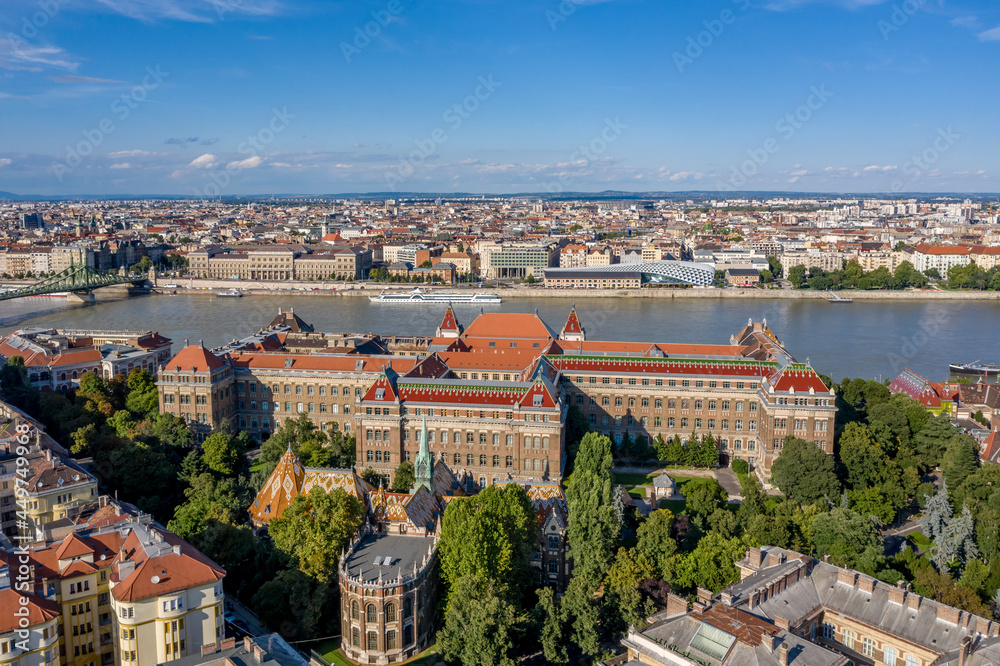 Hungary - University of Technology and Economics of Budapest from drone view