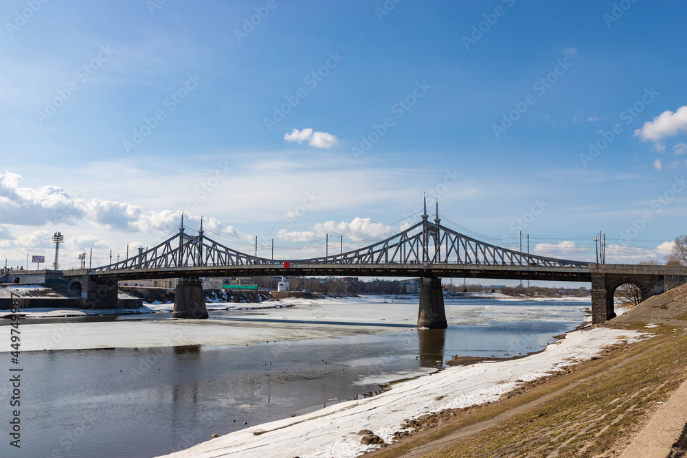 Old Volzhsky bridge from 1900 in the city of Tver, Russia. Old Volzhsky bridge from 1900 in the city of Tver, Russia.