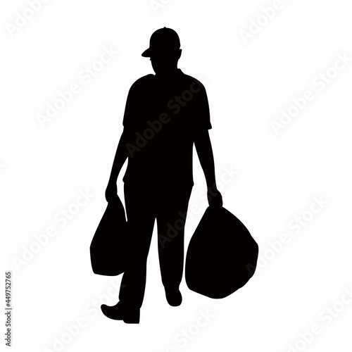  a man walking body silhouette vector