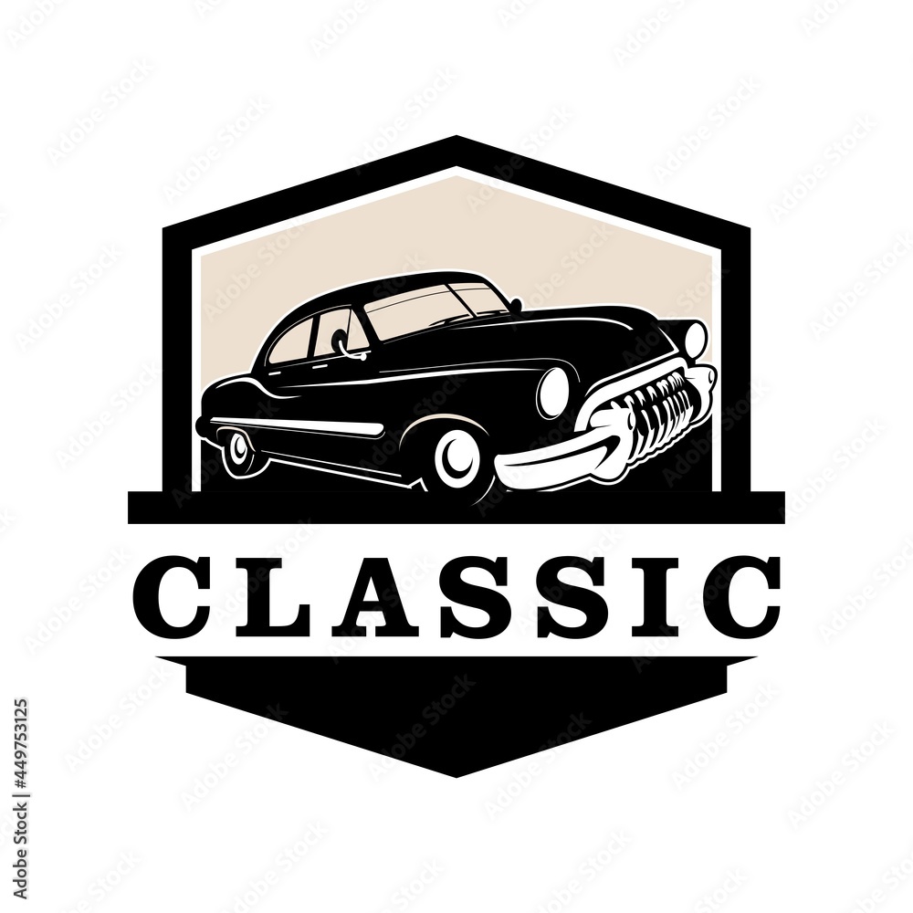 classic car logo design vector
