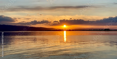 Canvas Print Sunset on Flathead Lake