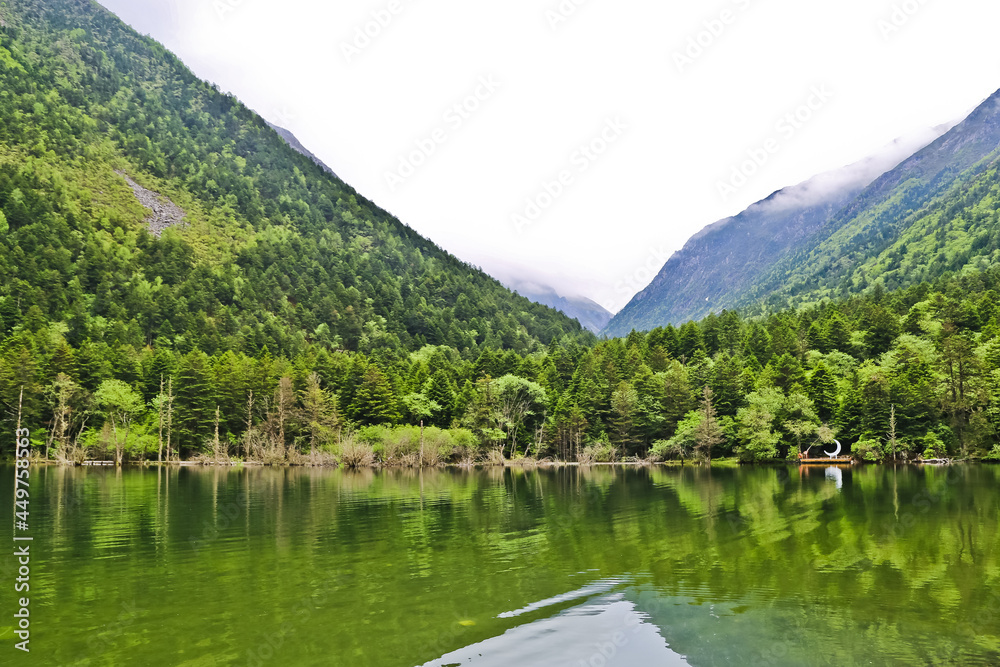 Scenic lake of seven-color sea and mountains Kangding Sichuan China