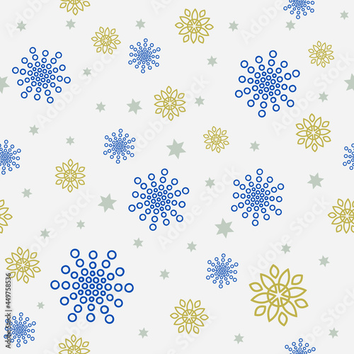 Christmas snowflakes pattern repeat seamless vector