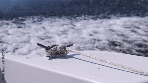 Yacht rope closeup shot