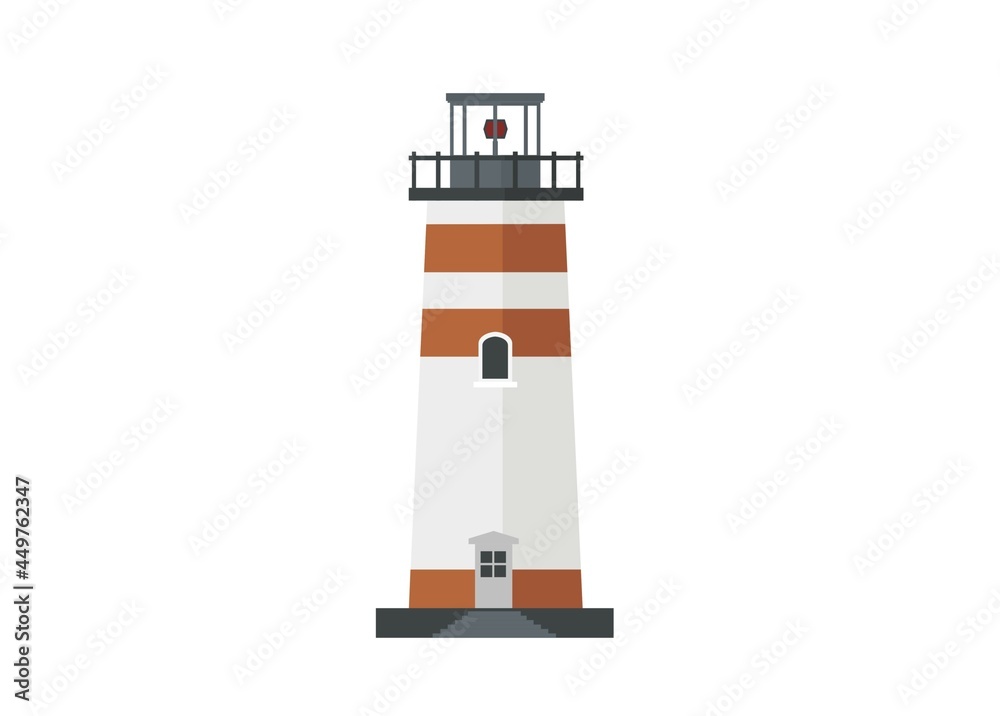 Lighthouse building simple flat illustration