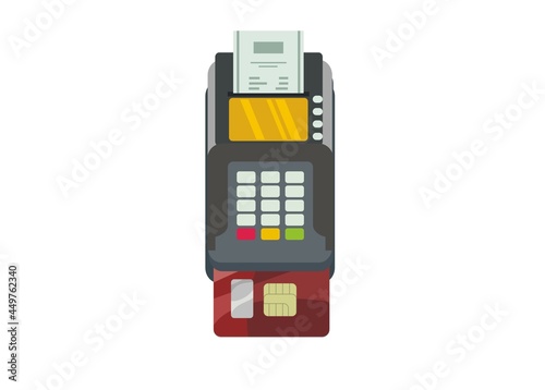 EDC machine with bottom card slot, simple flat illustration.