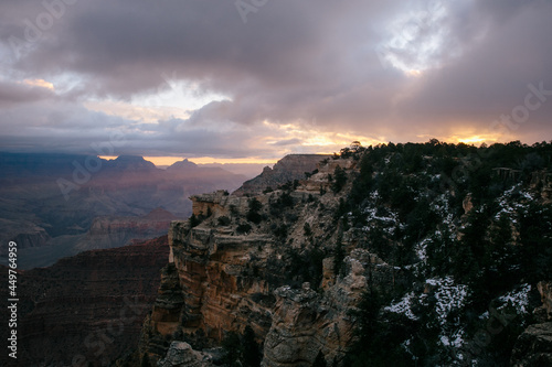 Looking Out Over the Grand Canyon at Sunrise