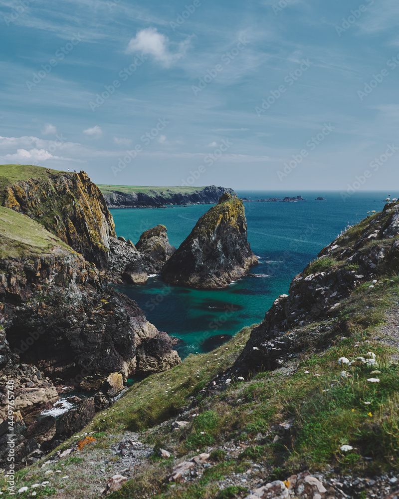 view of the coast of the sea at Kynance Cove