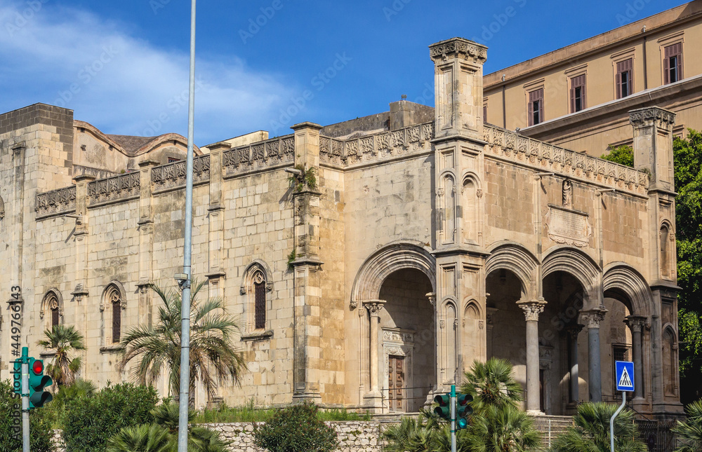 Fototapeta premium Santa Maria della Catena church in port of Palermo city of Southern Italy, the capital of autonomous region of Sicily, Italy