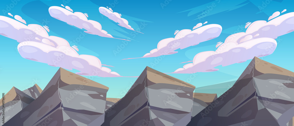 Summer Rocks Cartoon Summer on the beach. rocks and sunshine all around. Cartoon vector ...
