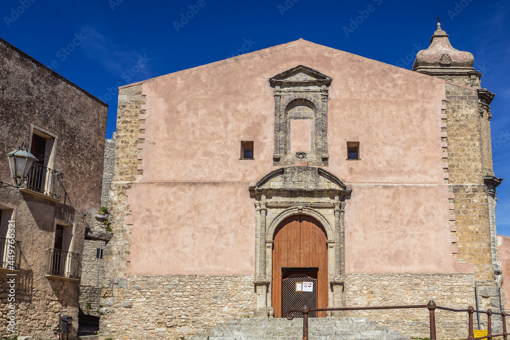 St Julian Church in Erice, small town in Trapani region of Sicily Island, Italy