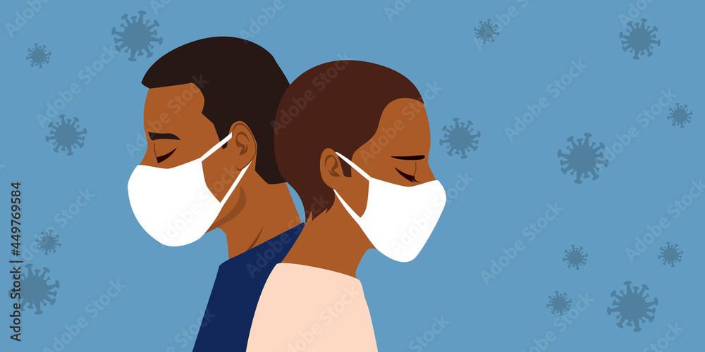 Young African American couple depressed in covid-19 quarantine lockdown Young African American couple depressed in covid-19 quarantine lockdown