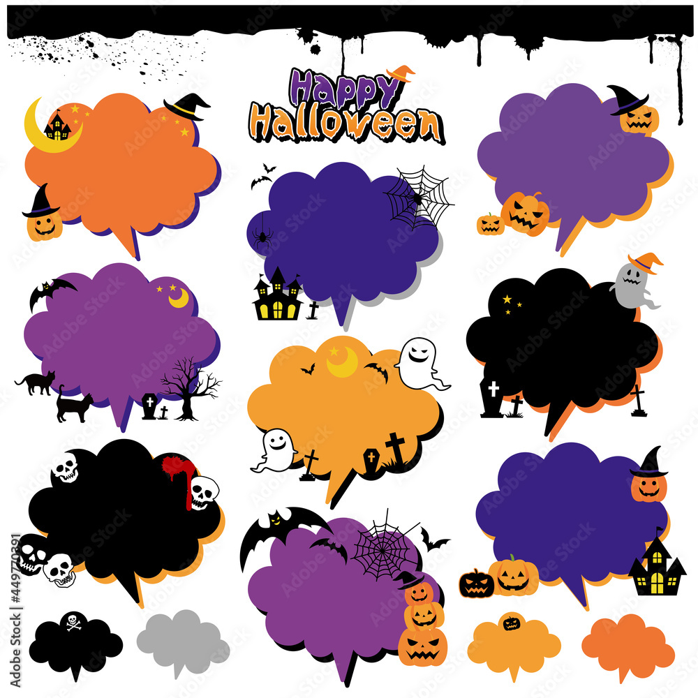 吹き出しpopセット ハロウィン Stock Vector Adobe Stock