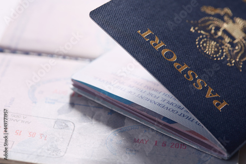 Close-up of passport photo