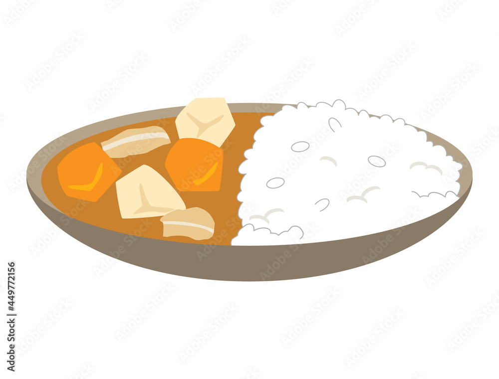 ごろごろ野菜のカラーライスのイラスト