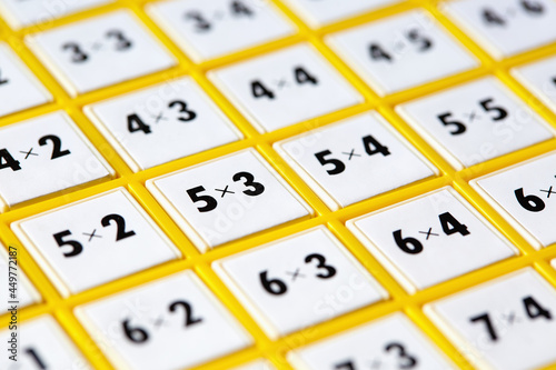 Close-up of multiplication machine