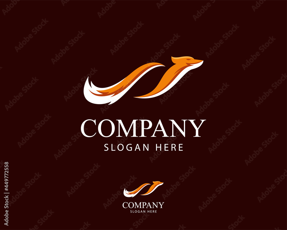 Fototapeta premium fox logo creative design template color modern