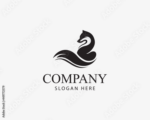 fox logo creative black vector animal business logo