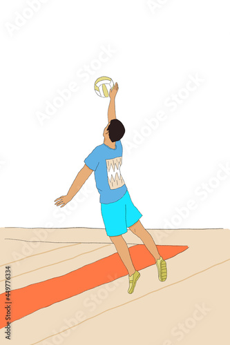 Man spiking a volleyball