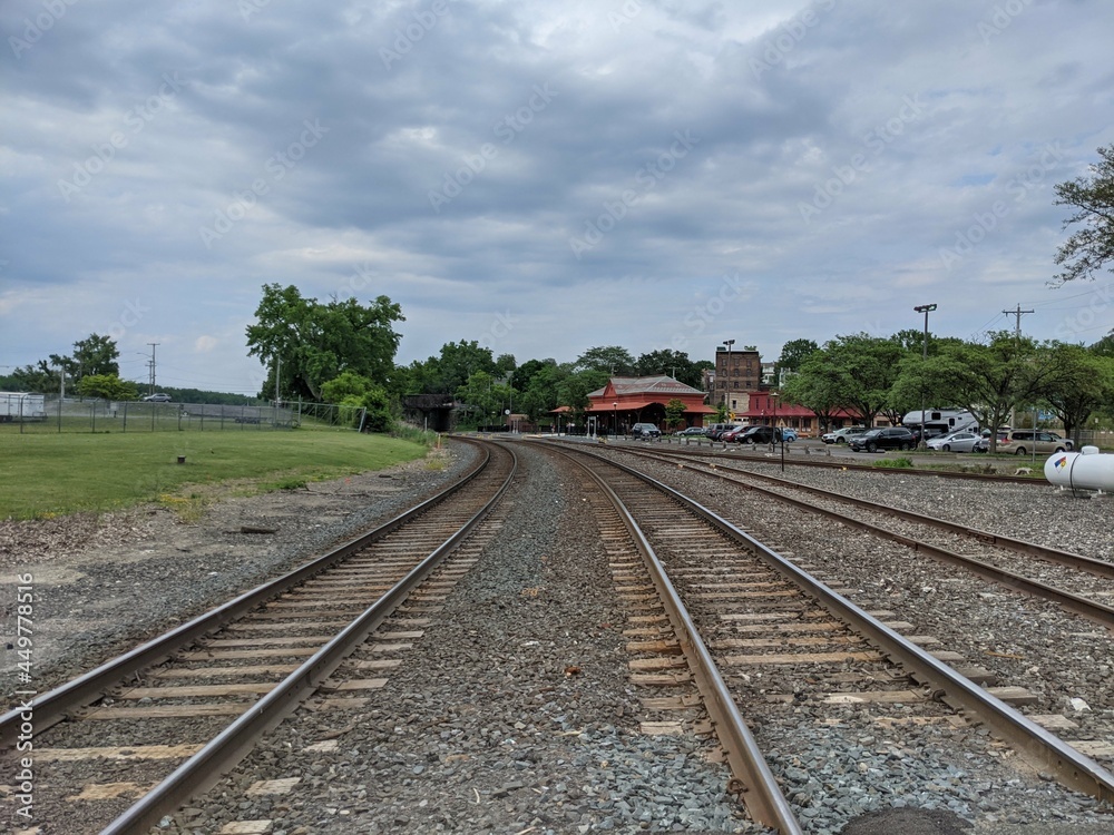 Rail tracks in of Hudson, NY - June 2021 Rail tracks in of Hudson, NY - June 2021