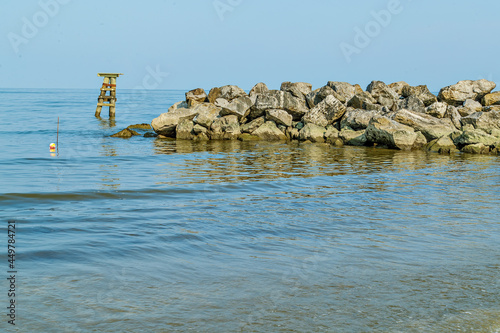 Rock Jetty on the Beach in Louisiana