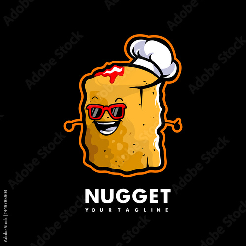 Nugget cartoon mascot logo design vector with modern illustration concept style for badge, emblem and t-shirt printing. Suitable for food mascot, team logo or esport
