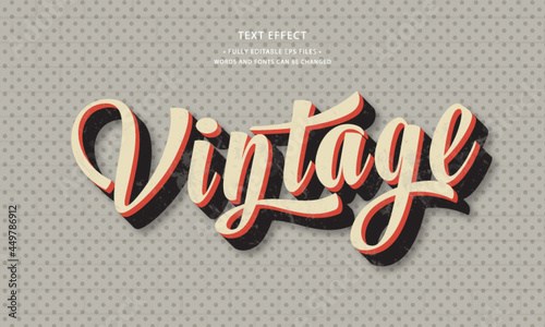 vintage text effect with background