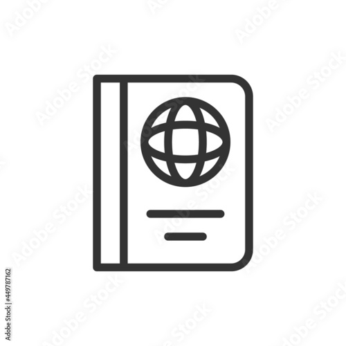 Vector passport line icon.