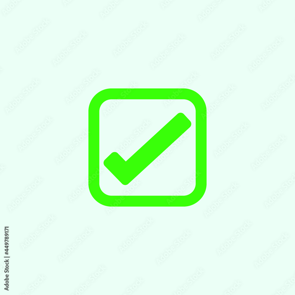 Check mark green line icons. Vector illustration. - Vector Check mark green line icons. Vector illustration. - Vector