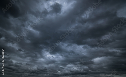 dark storm clouds with background,Dark clouds before a thunder-storm.