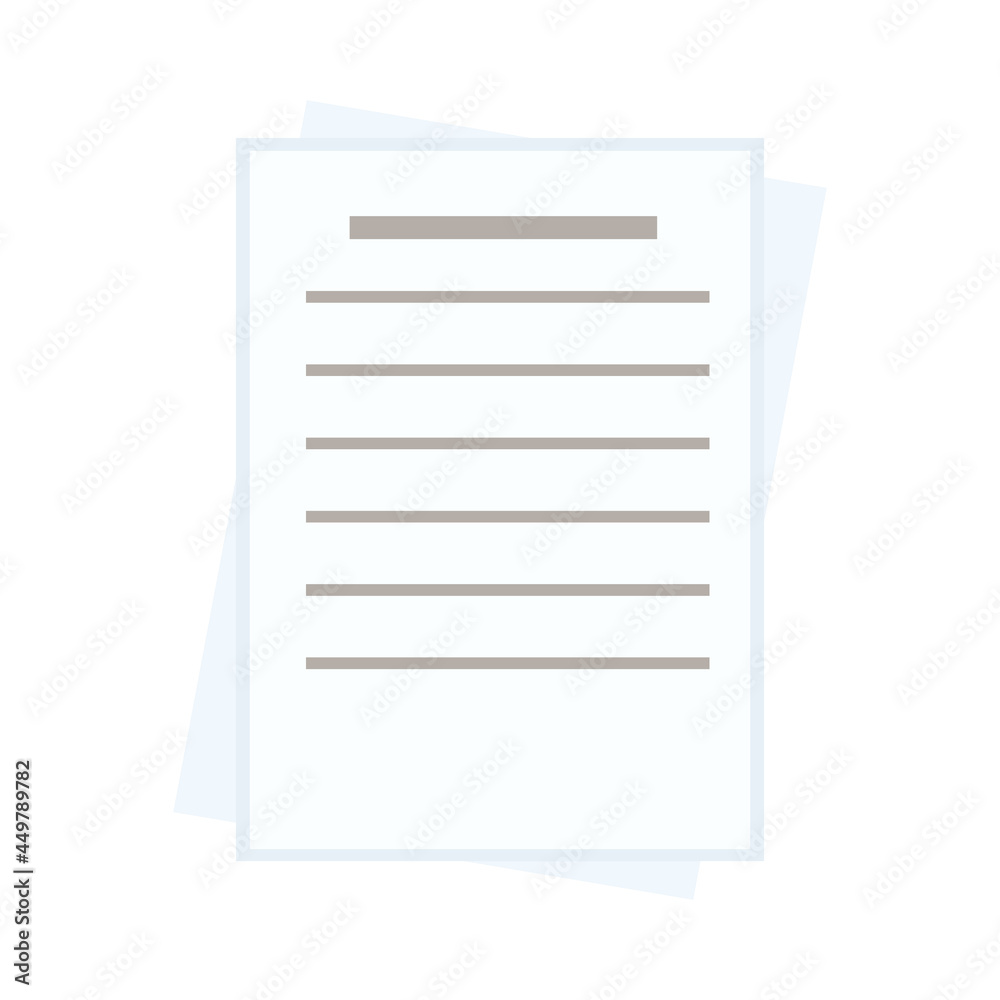Paper document. Contract, agreement or report form. Survey, questionnaire or test page. The concept of a quiz, exam, assignment.Icon for financial business document or contract. Vector illustration Paper document. Contract, agreement or report form. Survey, questionnaire or test page. The concept of a quiz, exam, assignment.Icon for financial business document or contract. Vector illustration