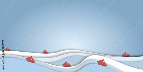 sea background with red boa...