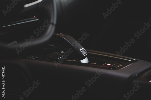 Car interior details at night