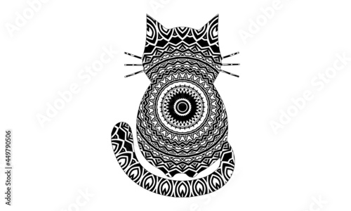 Coloring page - cat for adults kids antistress photo