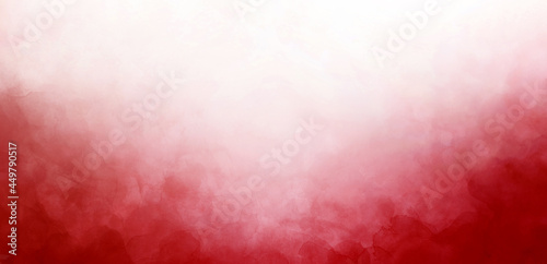 red watercolor border on white background, Christmas color in frosty texture design, holiday or valentines day red color