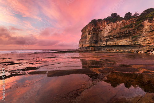 pink sunrise at the skillion in terrigal © Geoff