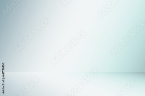 Empty space room of White stage with spot lighting in gray background.