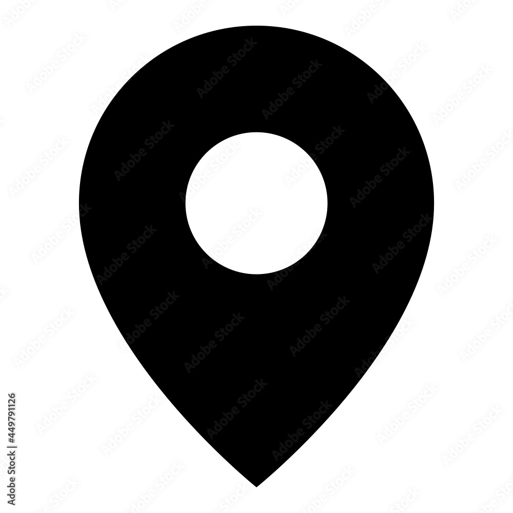 Map pin icon on the white background. Map pin icon on the white background.
