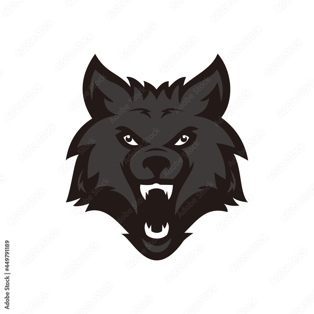 wolf head vector illustration logo