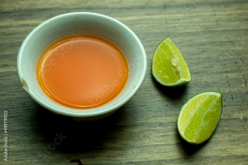 Typical Indonesian sambal, which is usually used for soto, meatballs, or soup, accompanied by lime