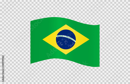 Waving flag of Brazil isolated  on png or transparent  background Symbol of Brazil template for banner card advertising  promote  vector illustration top gold medal sport winner country
