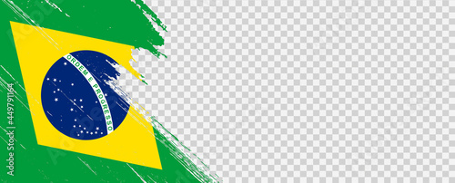 Brazil  flag with brush paint textured isolated  on png or transparent background,Symbol Brazil,template for banner,advertising ,promote, design,vector,top gold medal winner sport country