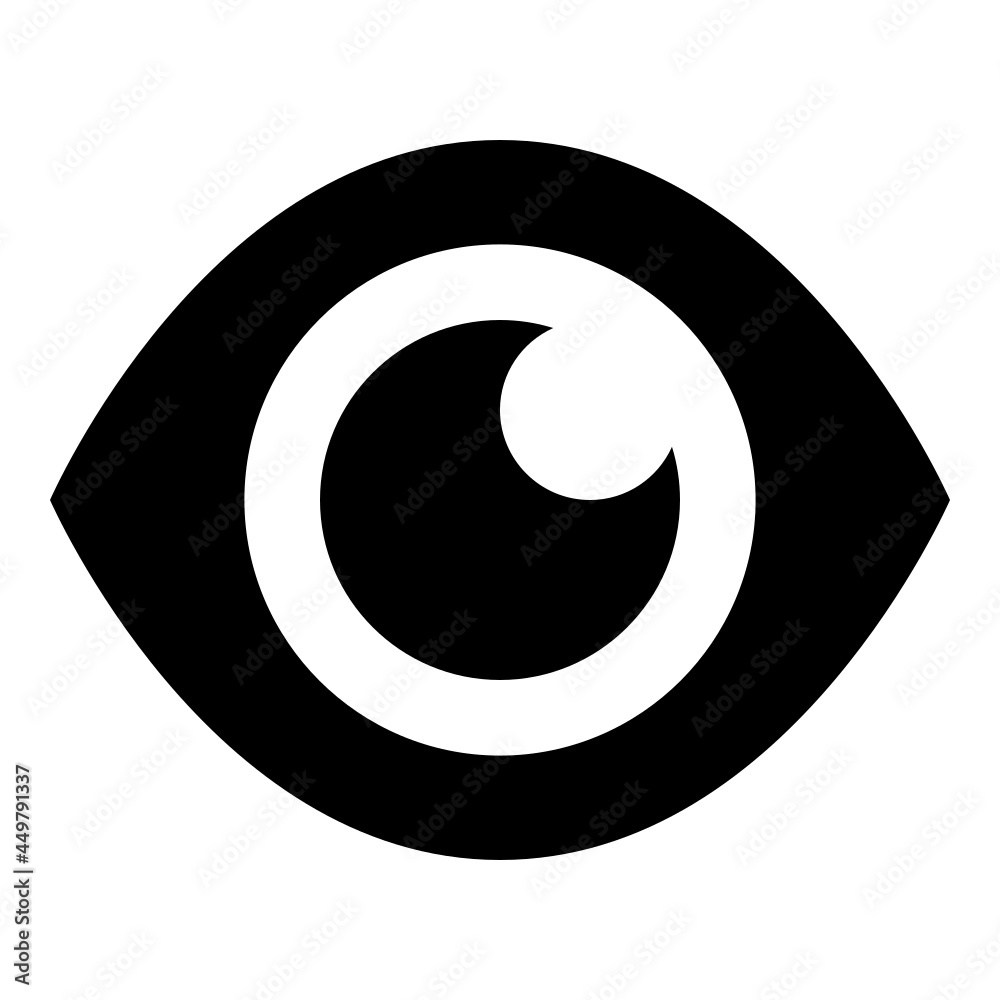 Eye icon on the white background. Eye icon on the white background.