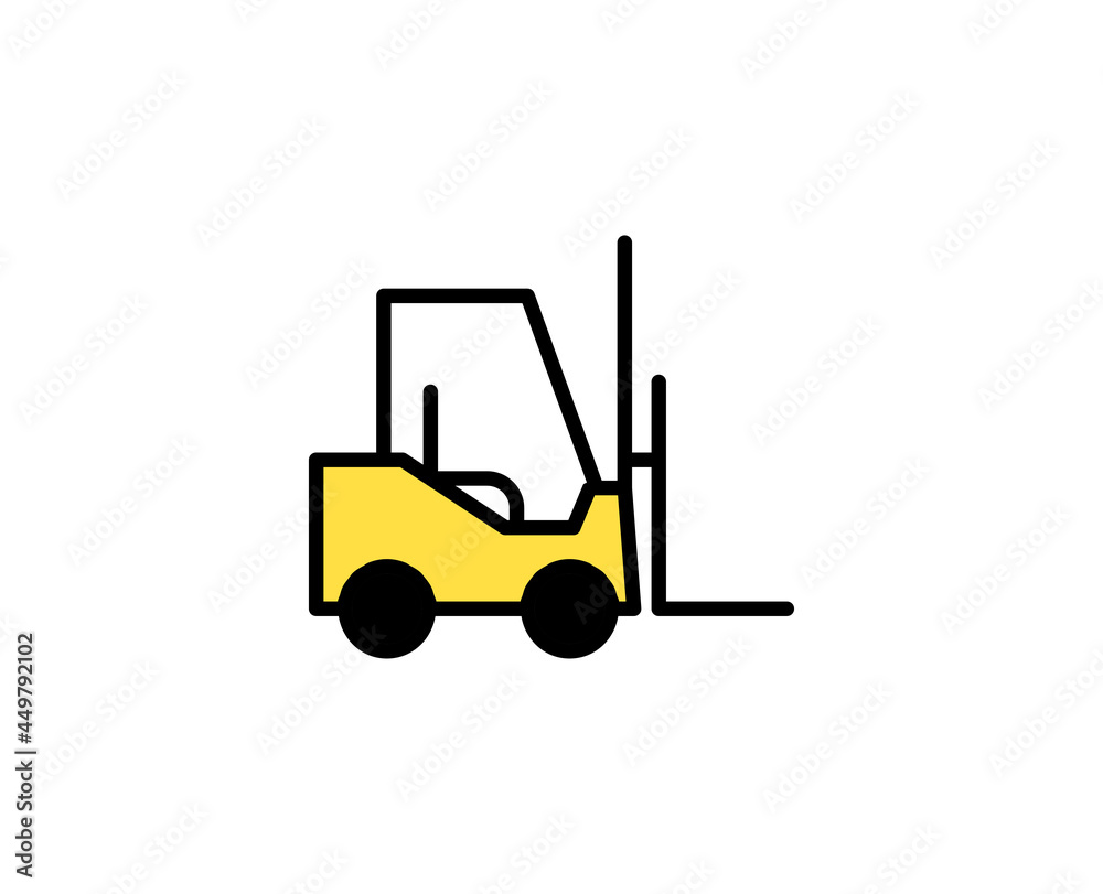 Naklejka premium Forklift line icon. Vector symbol in trendy flat style on white background. Commerce sing for design.