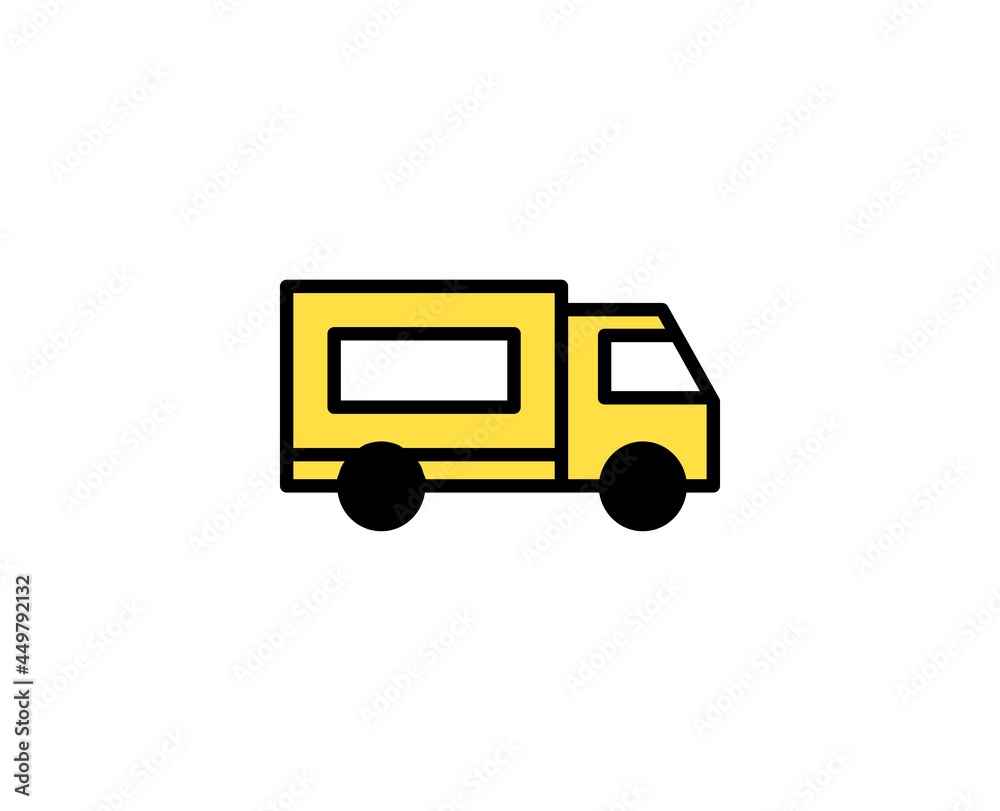 Delivery truck line icon. Vector symbol in trendy flat style on white background. Commerce sing for design.
