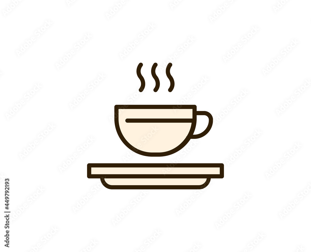 Cup of tea or coffee flat icon. Single high quality outline symbol for web design or mobile app. Holidays thin line signs for design logo, visit card, etc. Outline pictogram EPS10 Cup of tea or coffee flat icon. Single high quality outline symbol for web design or mobile app. Holidays thin line signs for design logo, visit card, etc. Outline pictogram EPS10