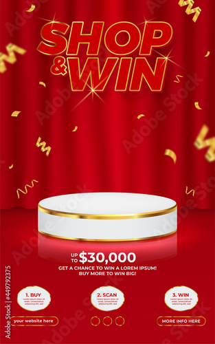 Shop and win invitation contest poster template