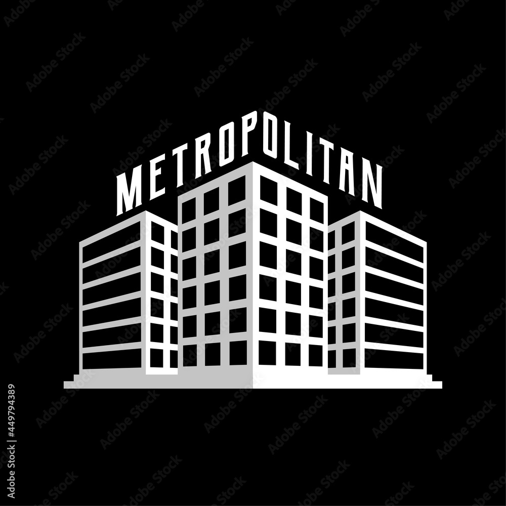 metropolitan logo with many tall and majestic buildings. presentation, business card element