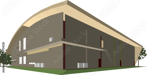 3D illustration of building project