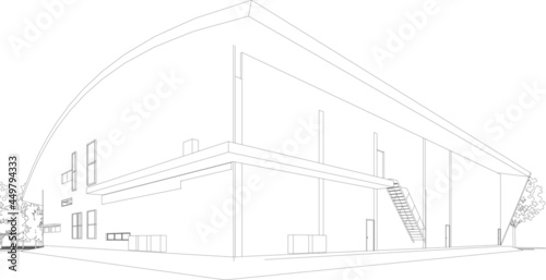 3D illustration of building project